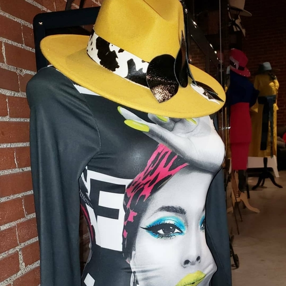 Yellow Panama Hat w/Leather Trim - Picture 8 of 10